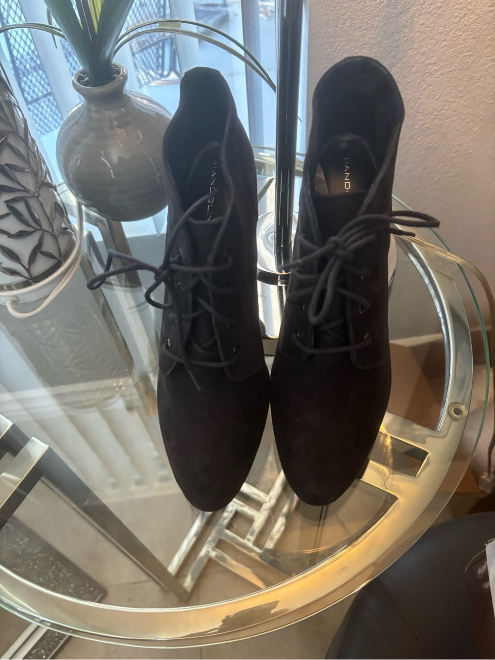 Bandolino Blue Suede Chukka Lace-Up Boots